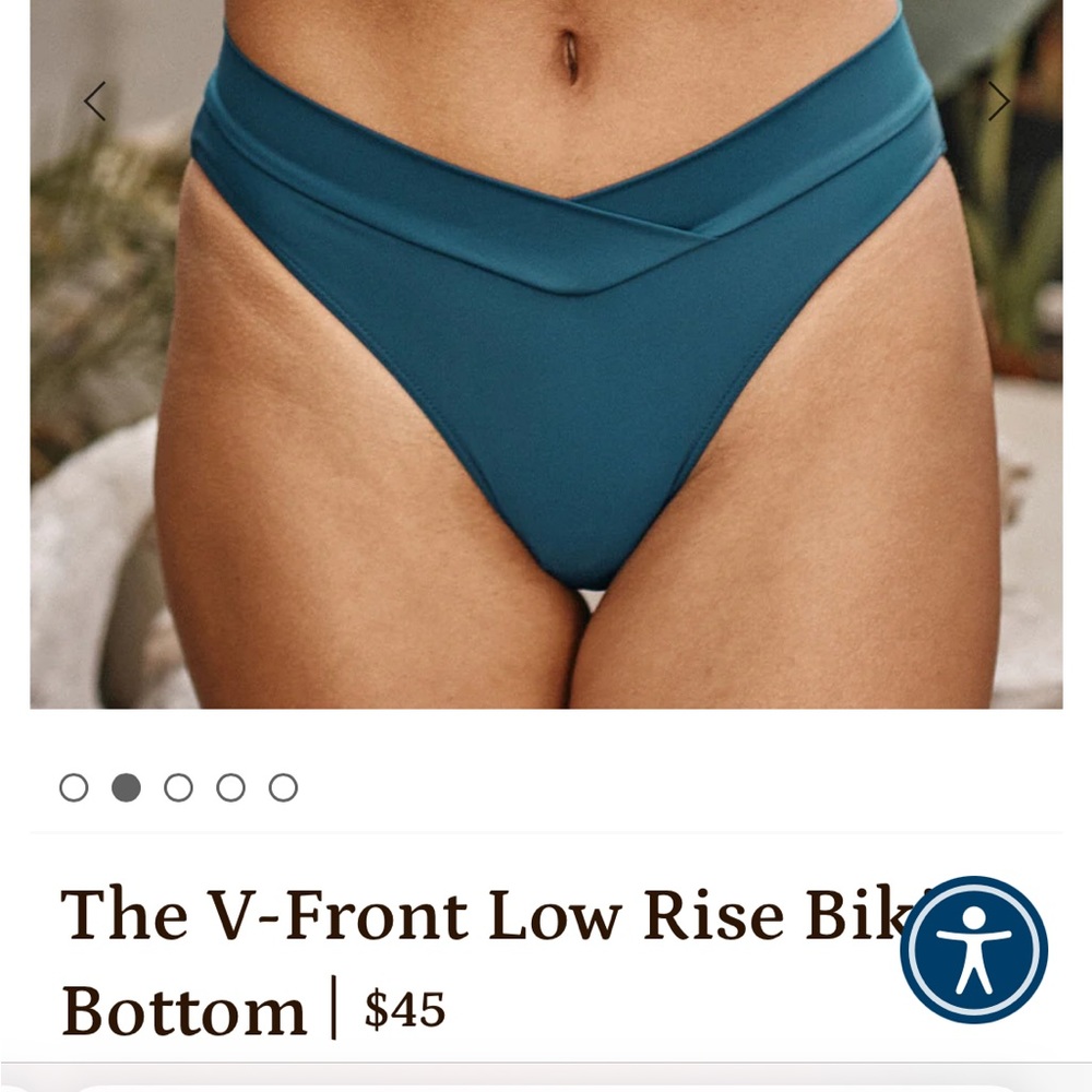 Summersalt the V-Front Low Rjse Bikini Bottom. Size 6 in Seaweed